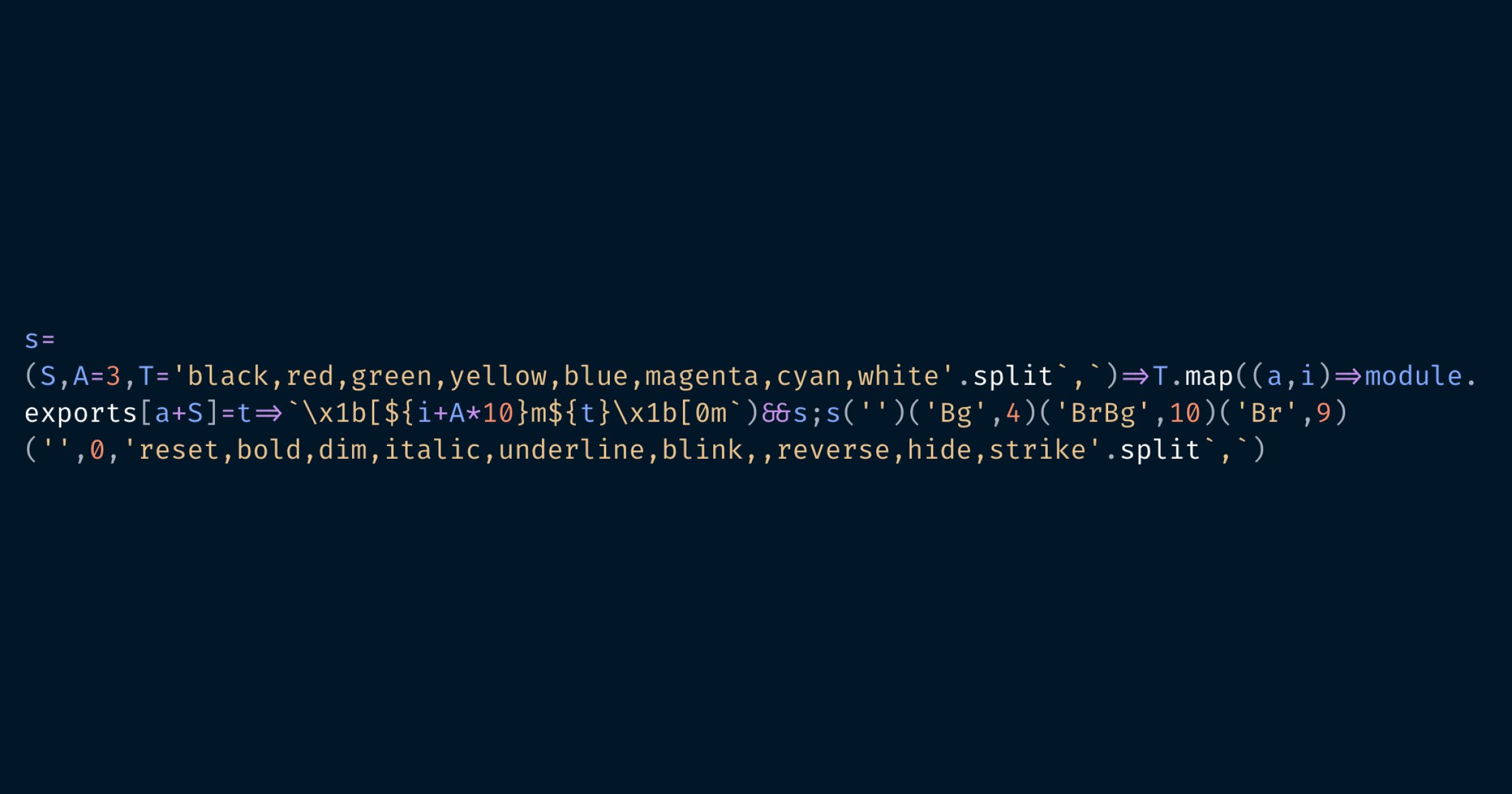 Potentially the smallest node.js color library?